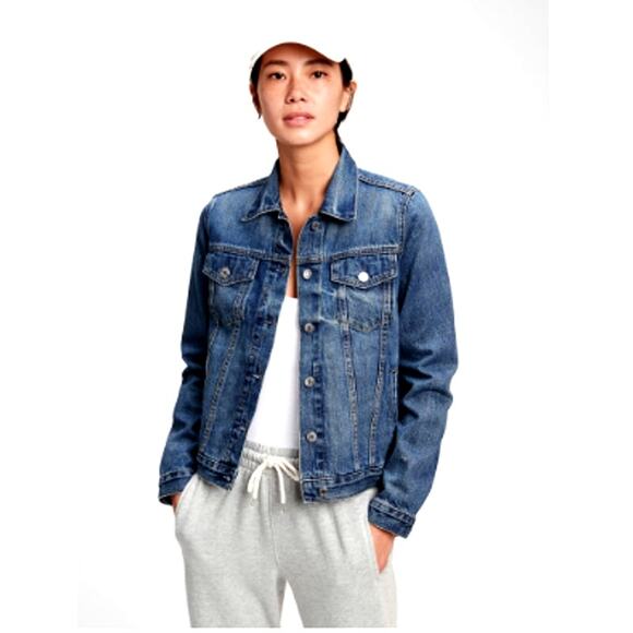 GAP Jackets & Blazers - GAP 1969 Icon Jacket Size Medium Saddle Blue Denim Jean Classic Timeless